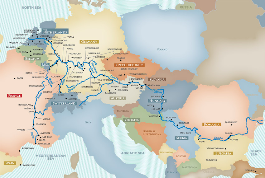European River Cruising Map